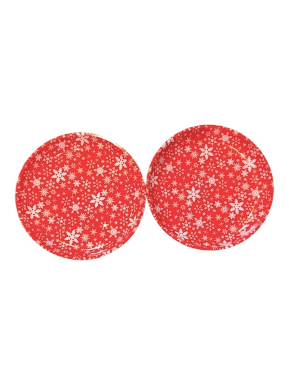 Red Christmas Snowflake Plates set